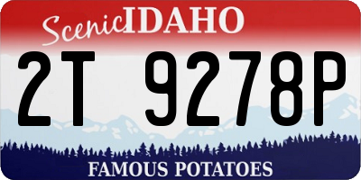 ID license plate 2T9278P