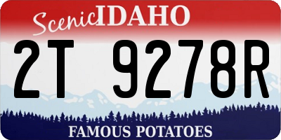 ID license plate 2T9278R