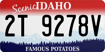 ID license plate 2T9278V