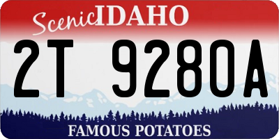 ID license plate 2T9280A