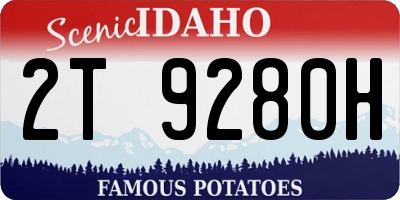 ID license plate 2T9280H