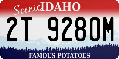 ID license plate 2T9280M