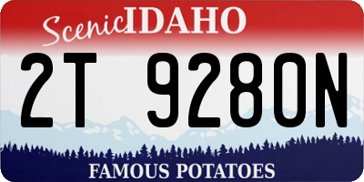 ID license plate 2T9280N