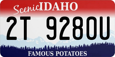 ID license plate 2T9280U