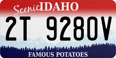 ID license plate 2T9280V