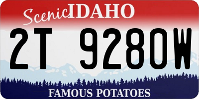ID license plate 2T9280W
