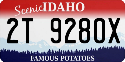 ID license plate 2T9280X