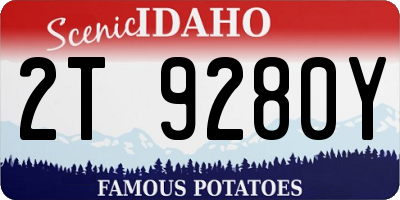 ID license plate 2T9280Y