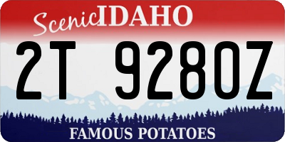 ID license plate 2T9280Z