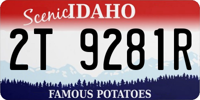ID license plate 2T9281R