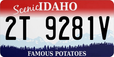 ID license plate 2T9281V