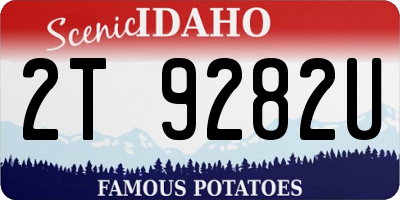 ID license plate 2T9282U