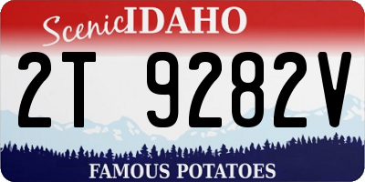 ID license plate 2T9282V