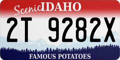 ID license plate 2T9282X