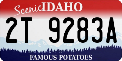 ID license plate 2T9283A