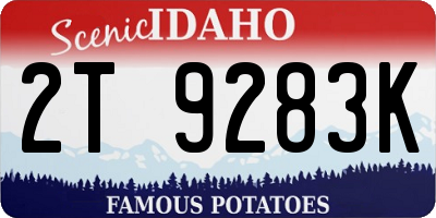 ID license plate 2T9283K