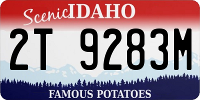 ID license plate 2T9283M