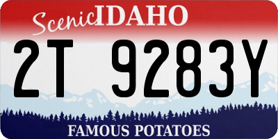 ID license plate 2T9283Y