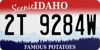 ID license plate 2T9284W