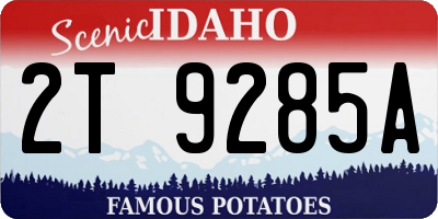 ID license plate 2T9285A