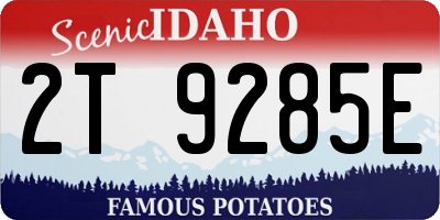 ID license plate 2T9285E