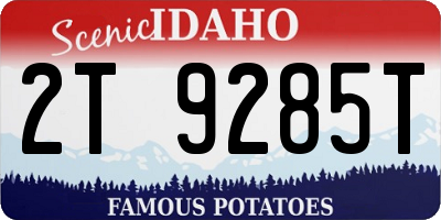 ID license plate 2T9285T