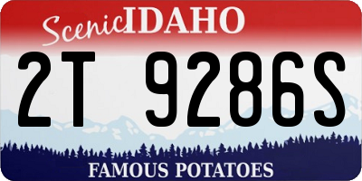ID license plate 2T9286S
