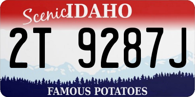 ID license plate 2T9287J