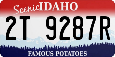 ID license plate 2T9287R