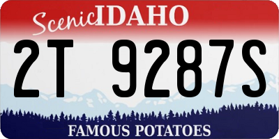 ID license plate 2T9287S