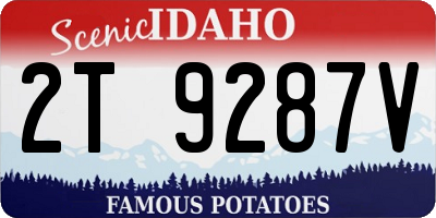 ID license plate 2T9287V