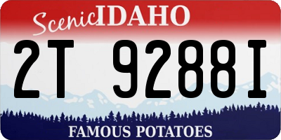 ID license plate 2T9288I