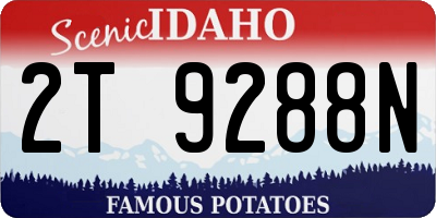 ID license plate 2T9288N