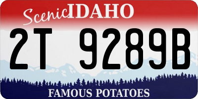 ID license plate 2T9289B