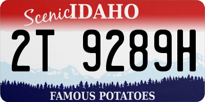ID license plate 2T9289H