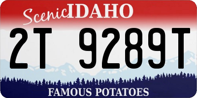 ID license plate 2T9289T