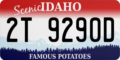 ID license plate 2T9290D