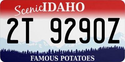 ID license plate 2T9290Z