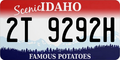 ID license plate 2T9292H