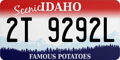 ID license plate 2T9292L