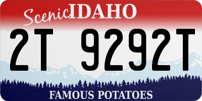 ID license plate 2T9292T