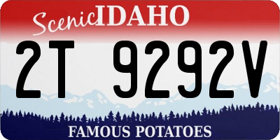 ID license plate 2T9292V