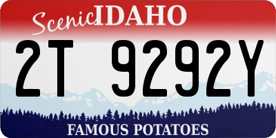 ID license plate 2T9292Y