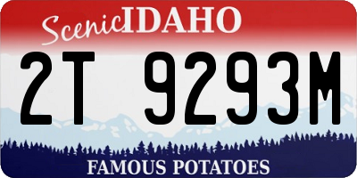 ID license plate 2T9293M
