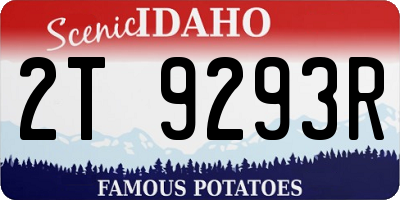 ID license plate 2T9293R