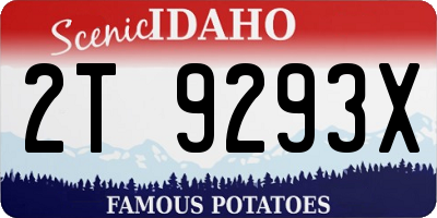 ID license plate 2T9293X