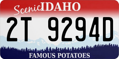 ID license plate 2T9294D