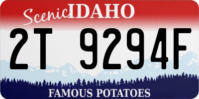ID license plate 2T9294F