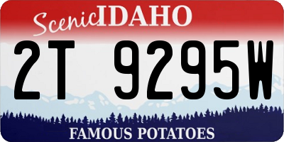 ID license plate 2T9295W