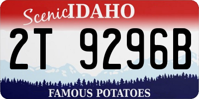 ID license plate 2T9296B
